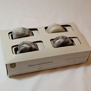 Threshold Marble Place Card Holders - White & Gray Marbling